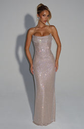 Mirabella Maxi Dress - Nude Dress Babyboo Fashion Premium Exclusive Design