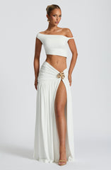 Saira Maxi Skirt - White Skirt Babyboo Fashion Premium Exclusive Design