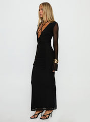 Ariadna Cut Out Long Sleeve Maxi Dress Black