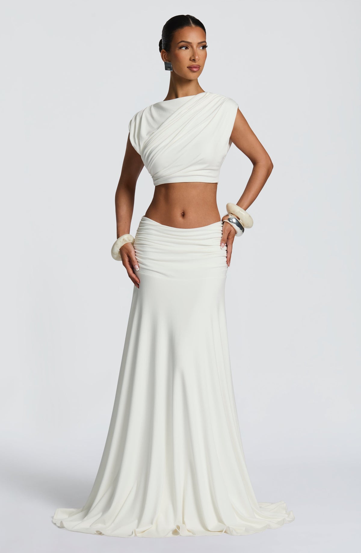 Paige Maxi Skirt - Ivory Skirt XS Babyboo Fashion Premium Exclusive Design