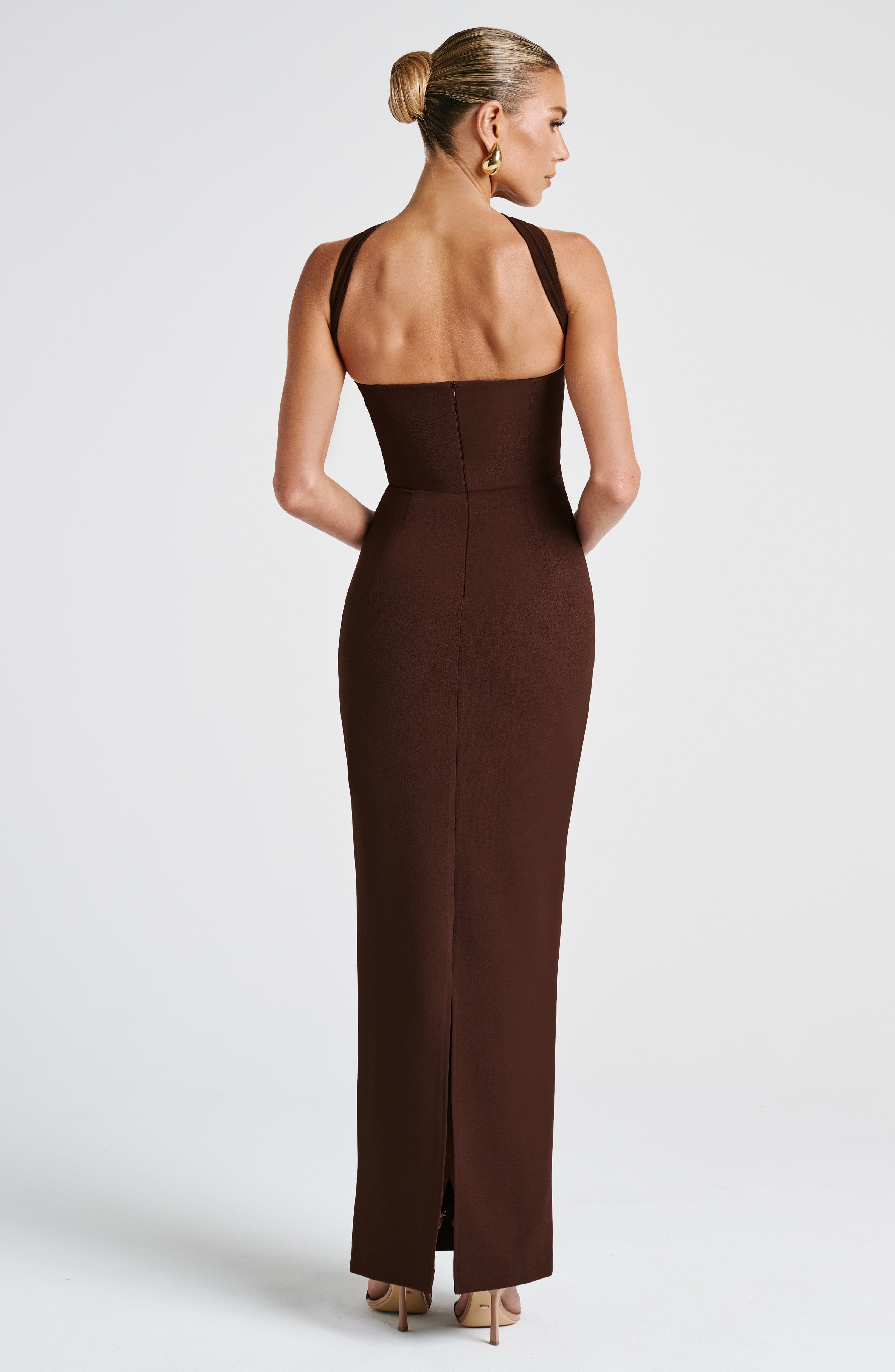 Yulia Maxi Dress - Plum Brown Dress Babyboo Fashion Premium Exclusive Design