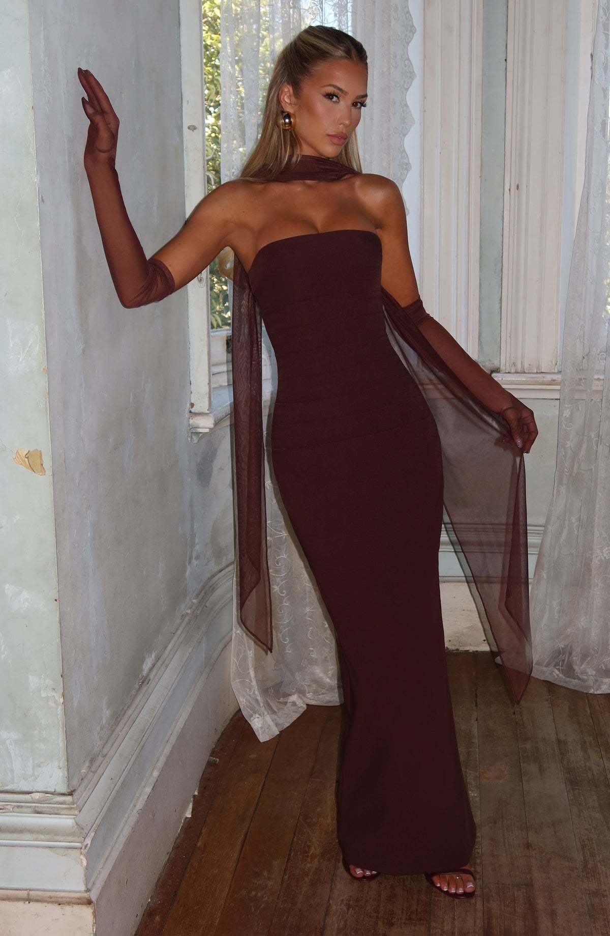 Yulia Maxi Dress - Plum Brown Dress Babyboo Fashion Premium Exclusive Design